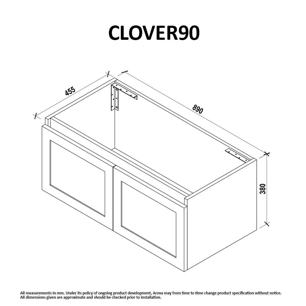 CLOVER 90cm Wall Hung Bathroom Vanity Vanities & Mirrors Arova