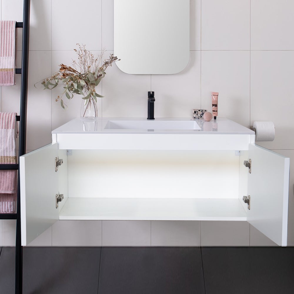 CLOVER 90cm Wall Hung Bathroom Vanity Vanities & Mirrors Arova
