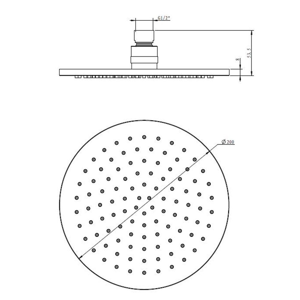COMO 200mm Rain Shower Rose Chrome Showers Arova