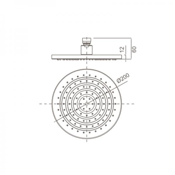 COMO 250mm Rain Shower Rose Matte Black Showers Arova