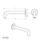 COMO Bath Spout Matte Black Tapware Arova