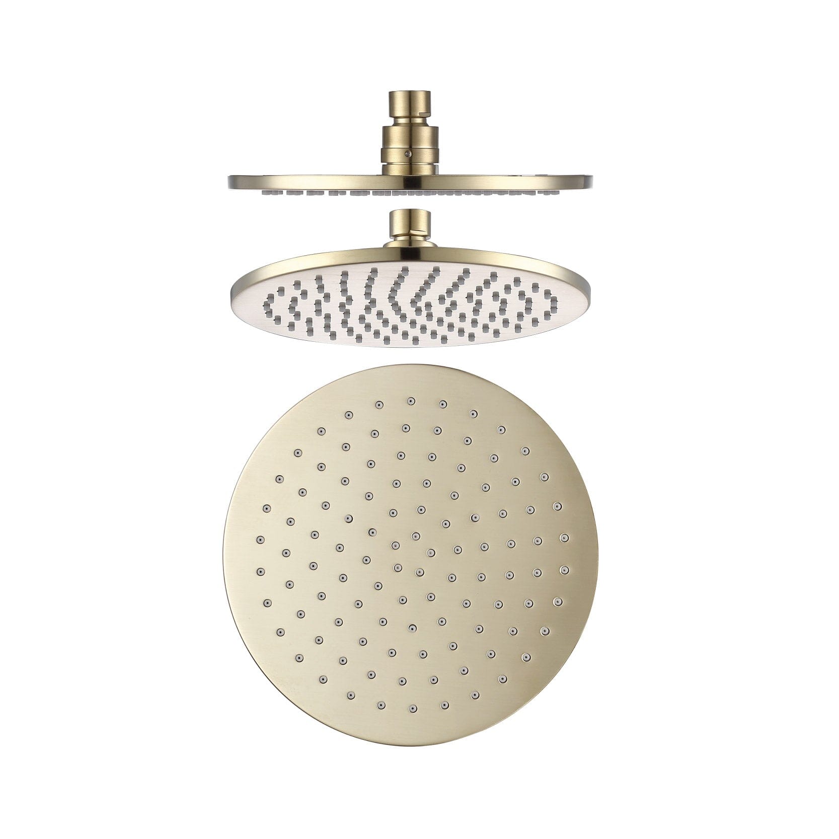COMO Round Shower Head Rose 250mm Brushed Gold Showers Arova