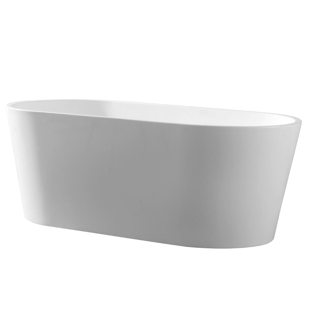 CORA 1300mm Oval Freestanding Bath Gloss White Baths AROVA