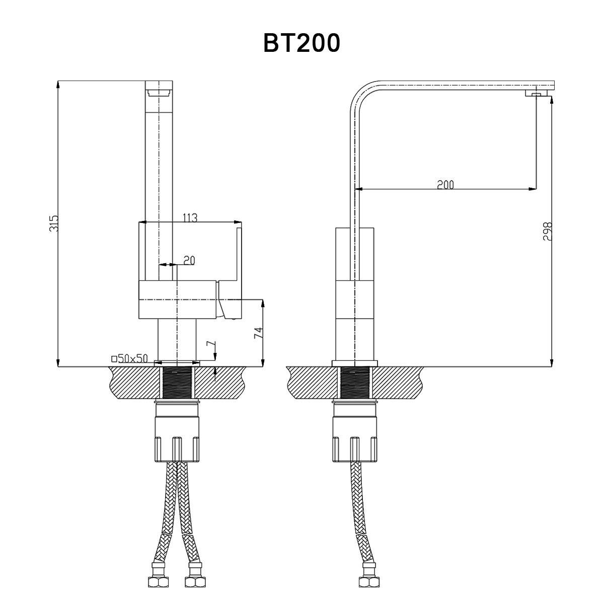 CUBO Kitchen Mixer Square Chrome Tapware Arova