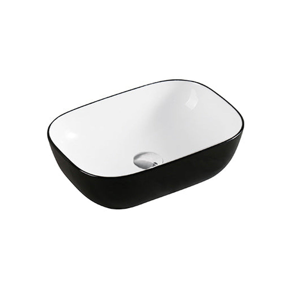 CURO Above Counter Basin Gloss Black White Basins ECT