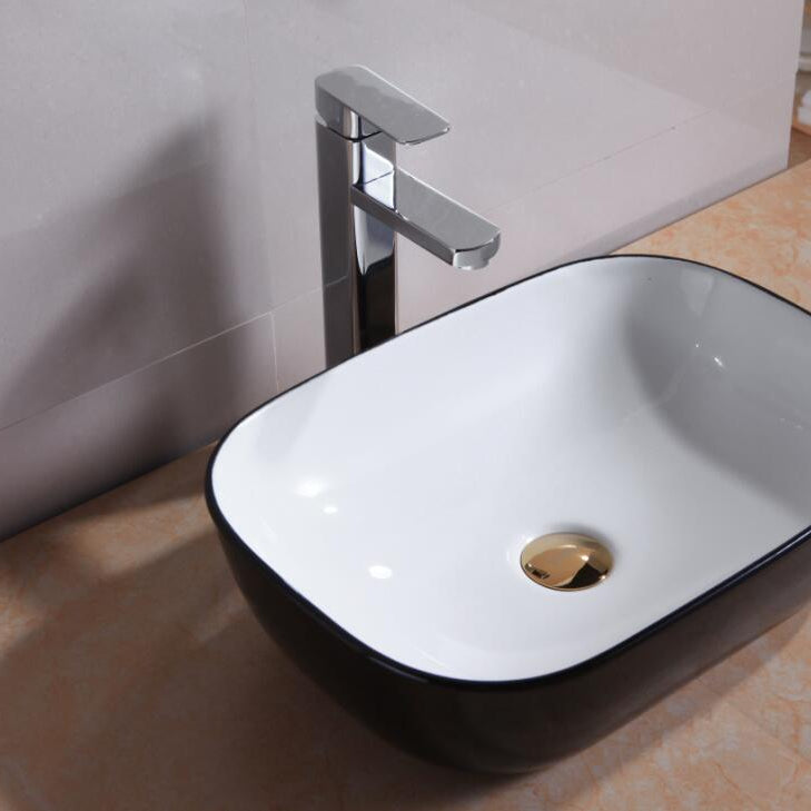 CURO Above Counter Basin Gloss Black White Basins ECT