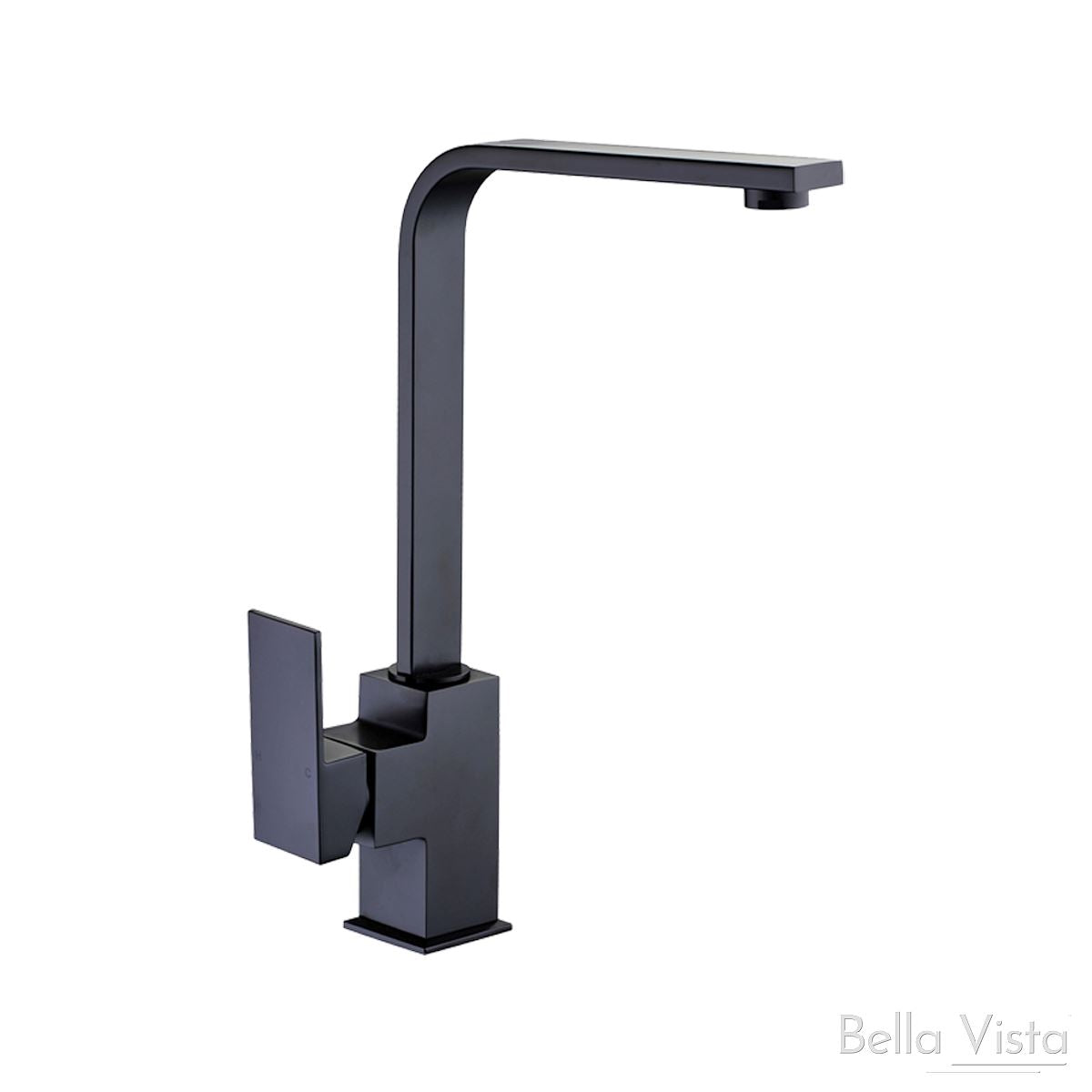 Deko Square Kitchen Sink Mixer Black Tapware Bella Vista
