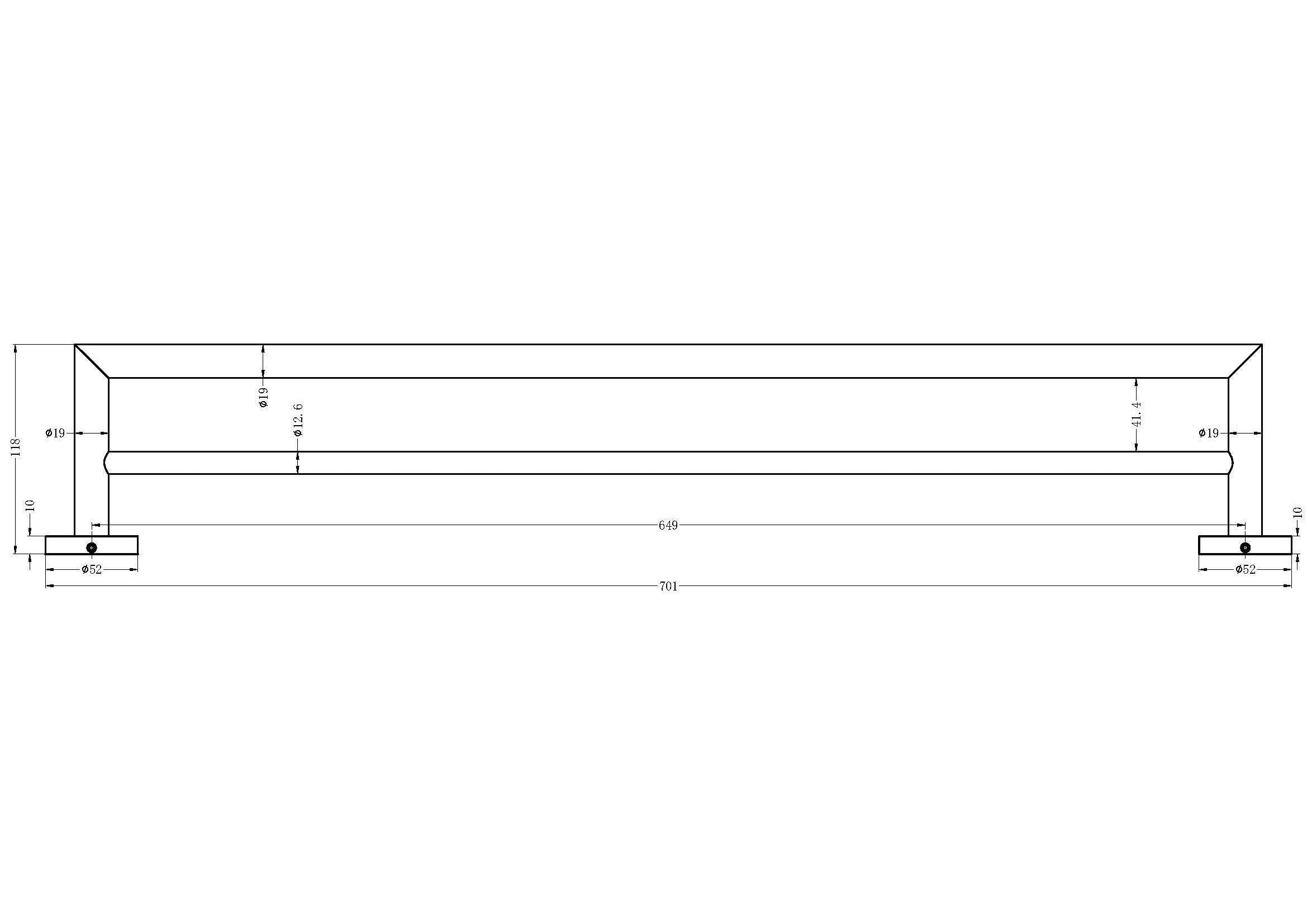 Dolce 700MM Double Towel Rail Brushed Nickel 3630D-BN Accessories Nero