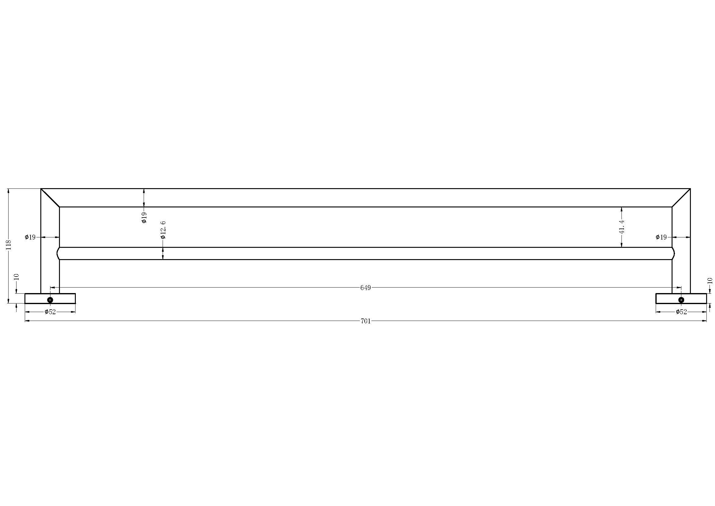 Dolce 700MM Double Towel Rail Chrome 3630D-CH Accessories Nero