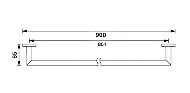 Dolce 900MM Double Towel Rail Chrome 3630D-L-CH Accessories Nero