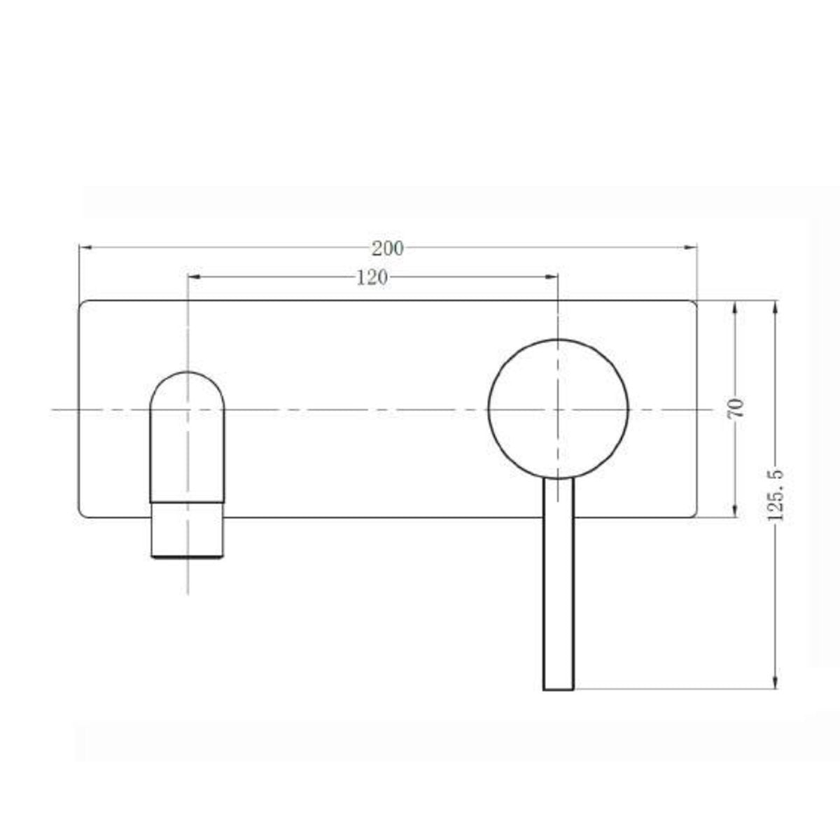 Dolce Basin Bath Wall Mixer Stylish Spout Brushed Nickel Tapware Nero