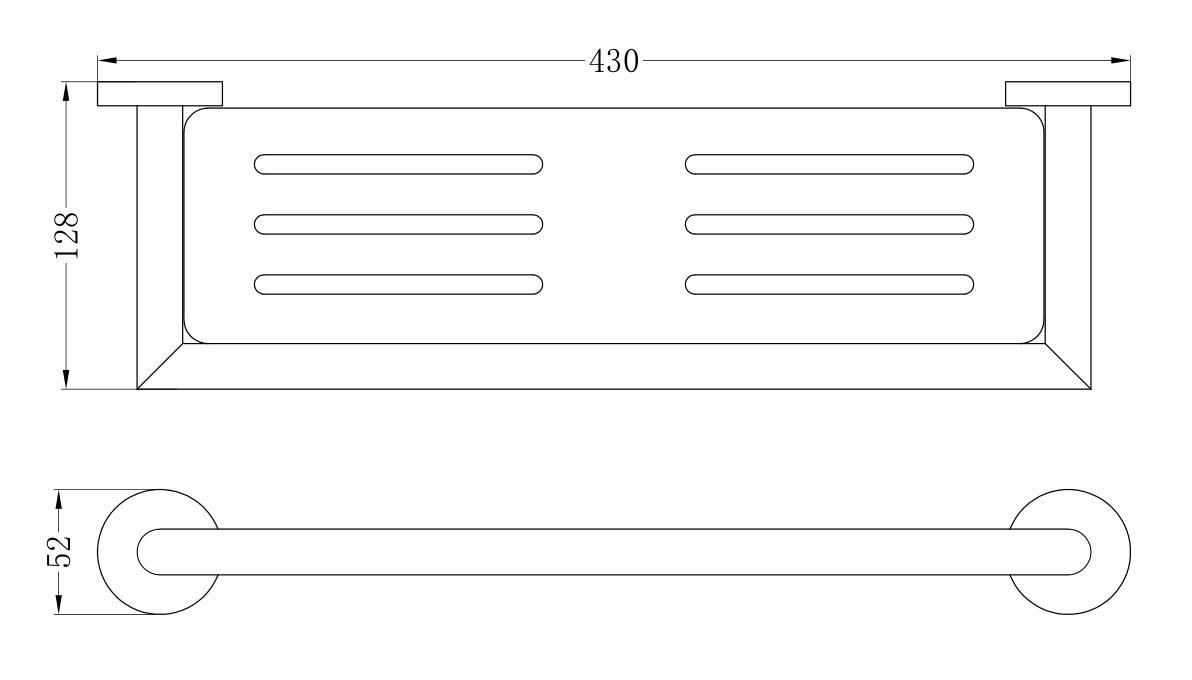 Dolce Shower Shelf Matte Black 3687A-MB Accessories Nero