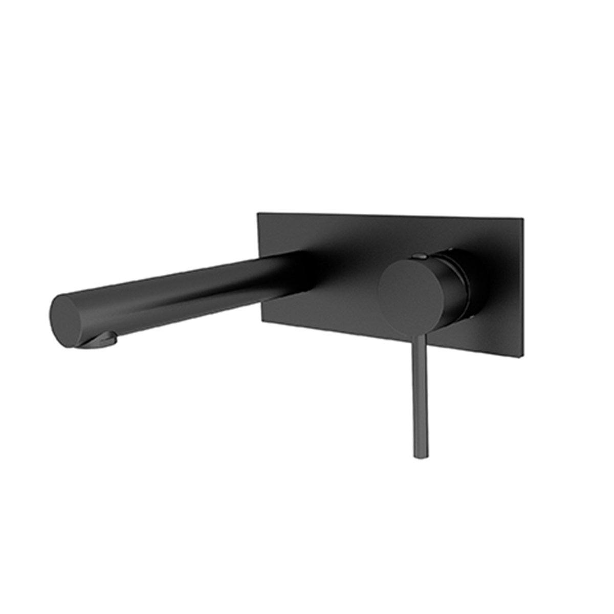 Dolce Wall Basin Mixer (Straight Spout) Matte Black Tapware Nero