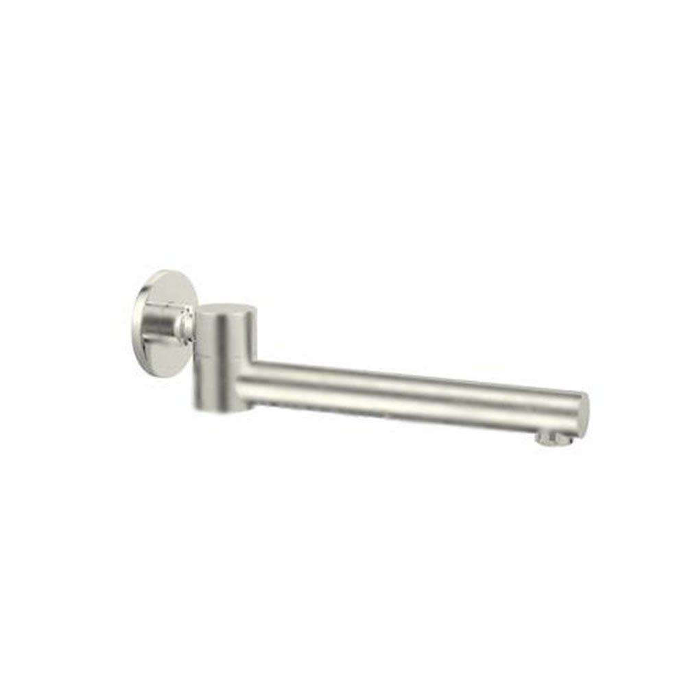 Dolce Wall Mounted Swivel Bath Spout Brushed Nickel Tapware Nero