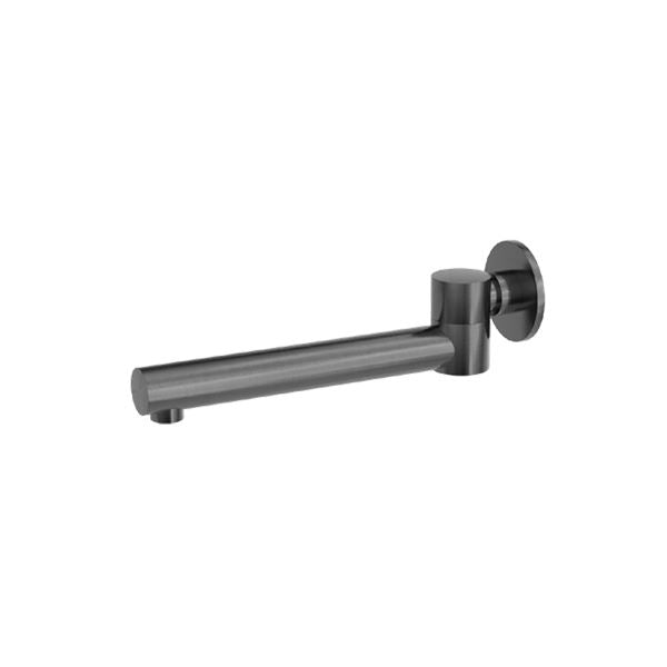 Dolce Wall Mounted Swivel Bath Spout Gun Metal Tapware Nero