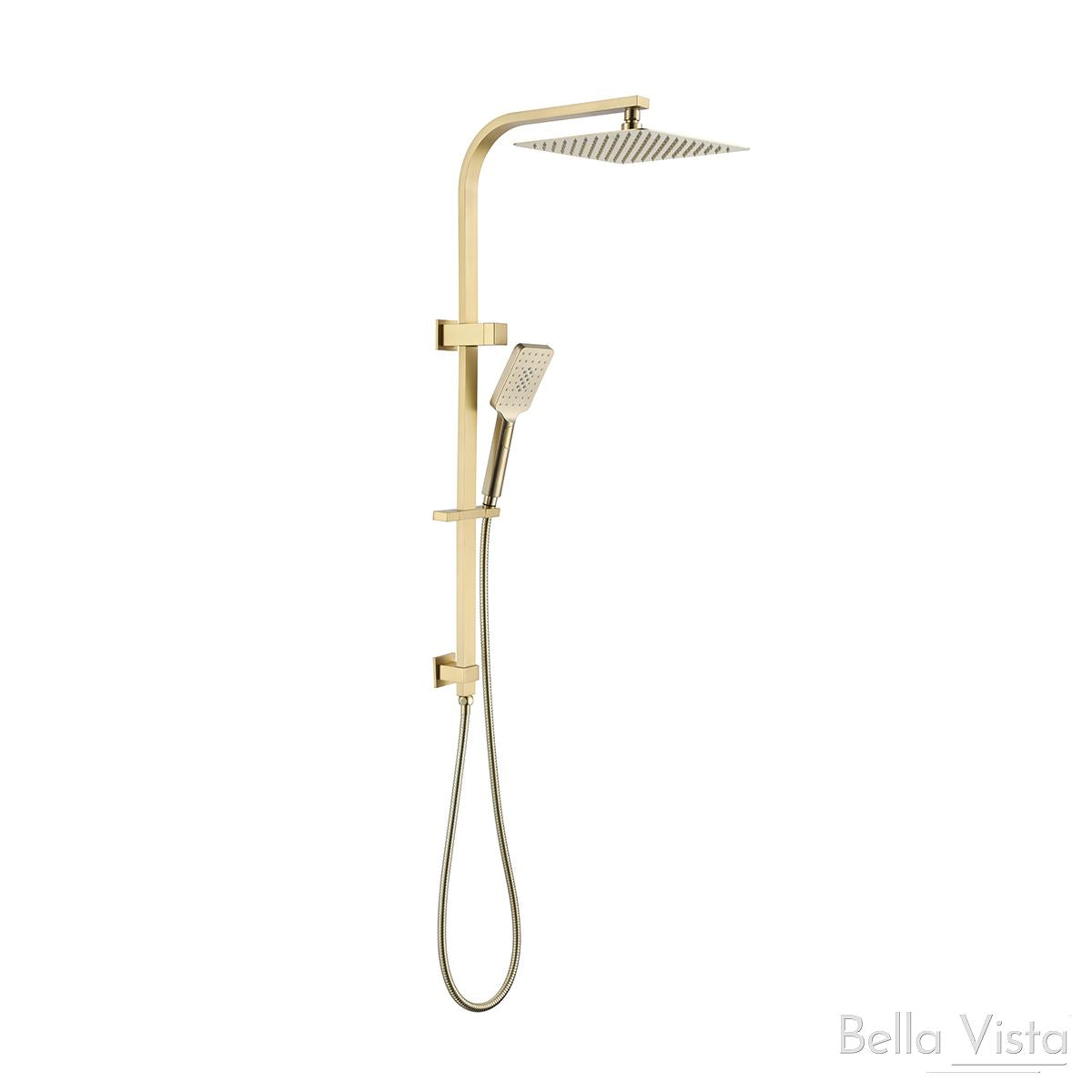Dual Shower Rail with Rain Fall Head - Brushed Gold showers Bella Vista