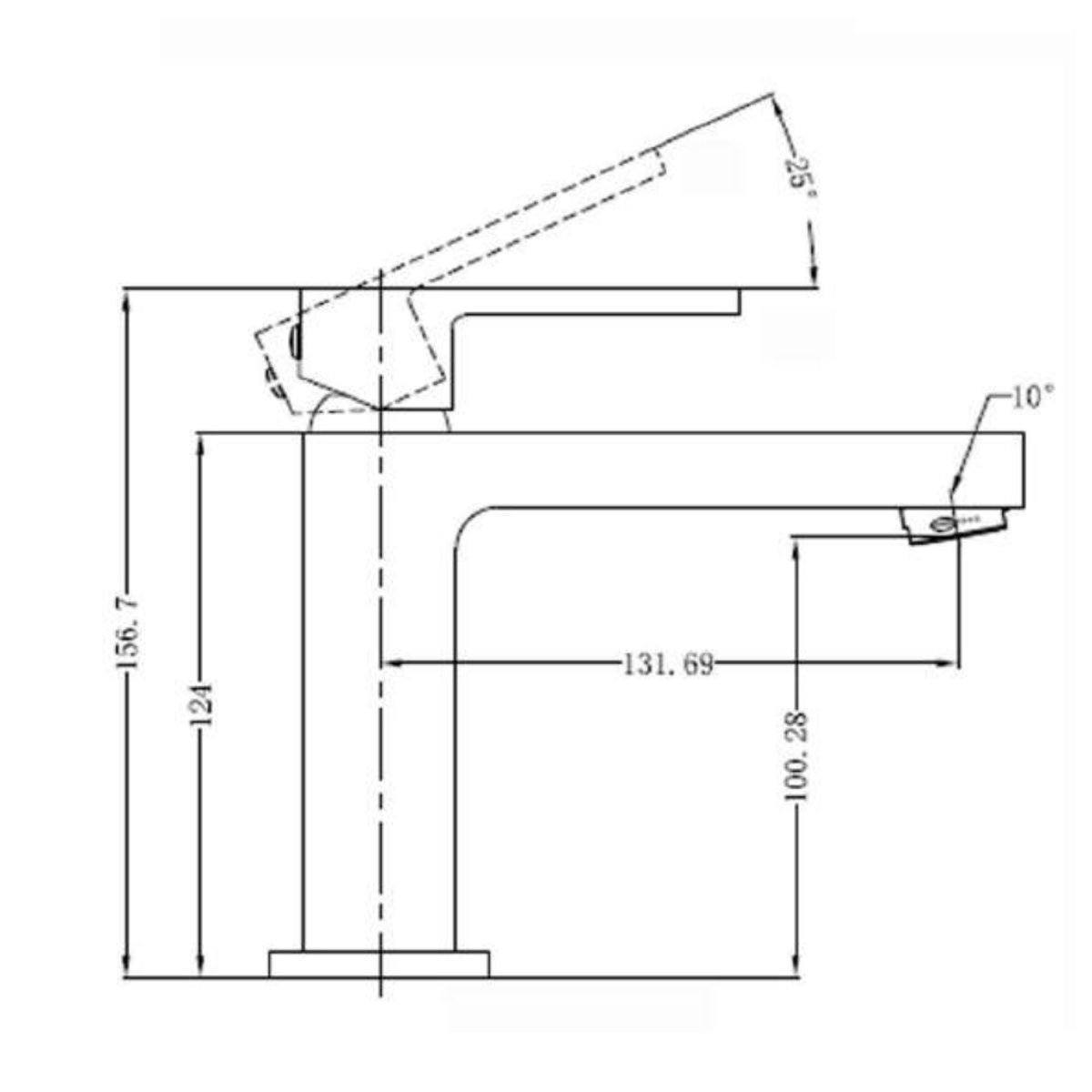 Ecco Basin Mixer Matt Black Tapware Nero