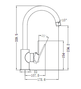 ECCO Kitchen Mixer Matte Black YSW3013-06-MB Tapware Nero