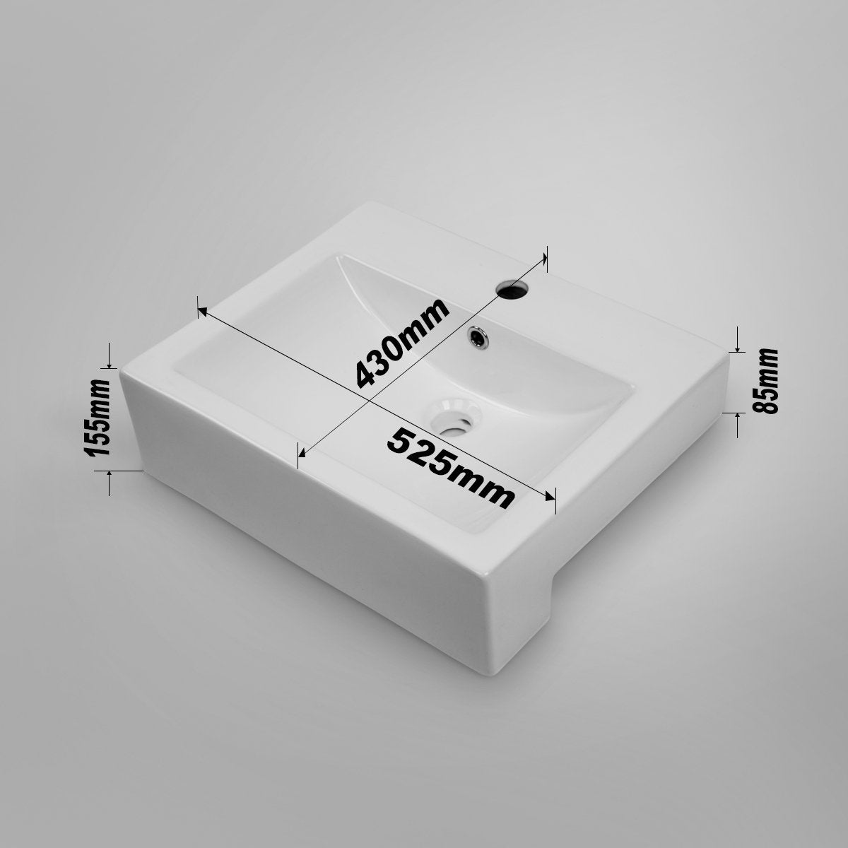 FABBRIS II Semi Recess Square Basin Basins ECT