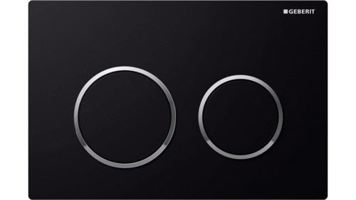 Geberit Kappa 21 Dual Flush Button & Plate Toilets Geberit Black plate with chrome trim