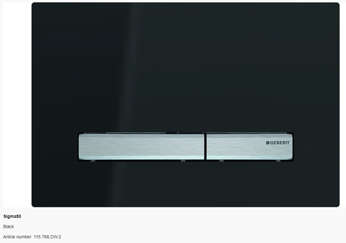 Geberit Sigma 50 Glass Dual Flush Button & Plate Toilets Geberit Black