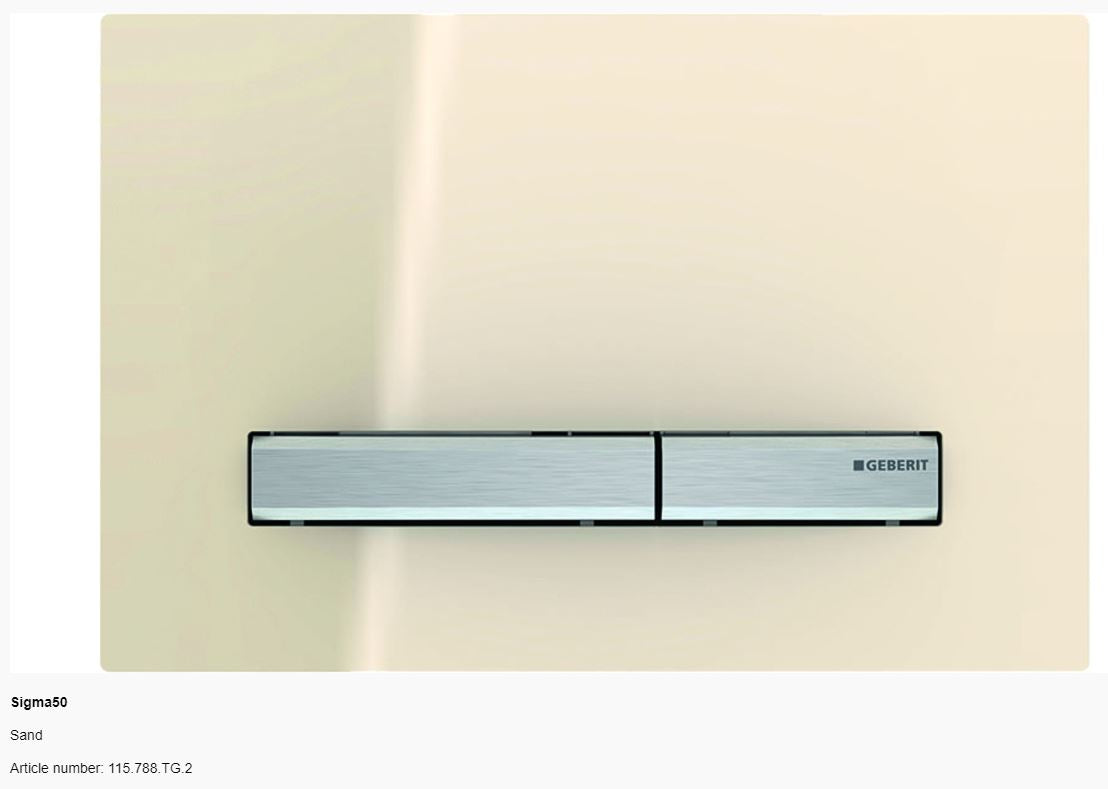 Geberit Sigma 50 Glass Dual Flush Button & Plate Toilets Geberit Sand