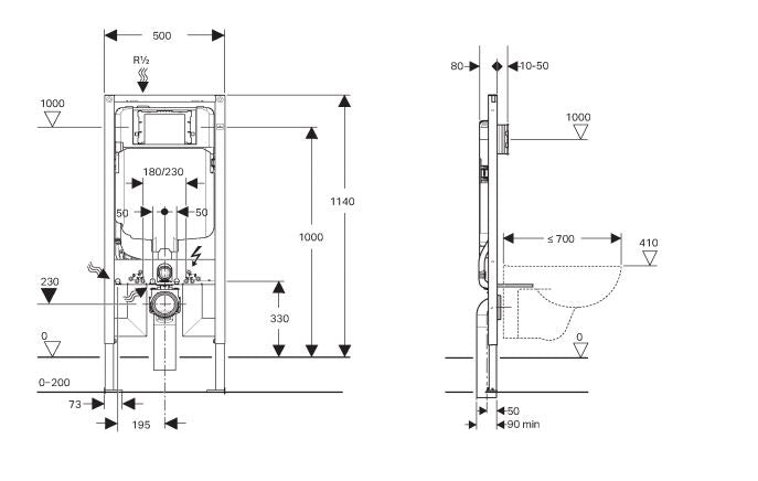 Geberit Sigma 8 Duofix In Wall Cistern & Frame Toilets Geberit