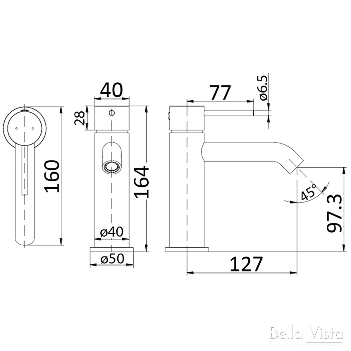 Hali Basin Mixer Brushed Nickel Tapware Bella Vista