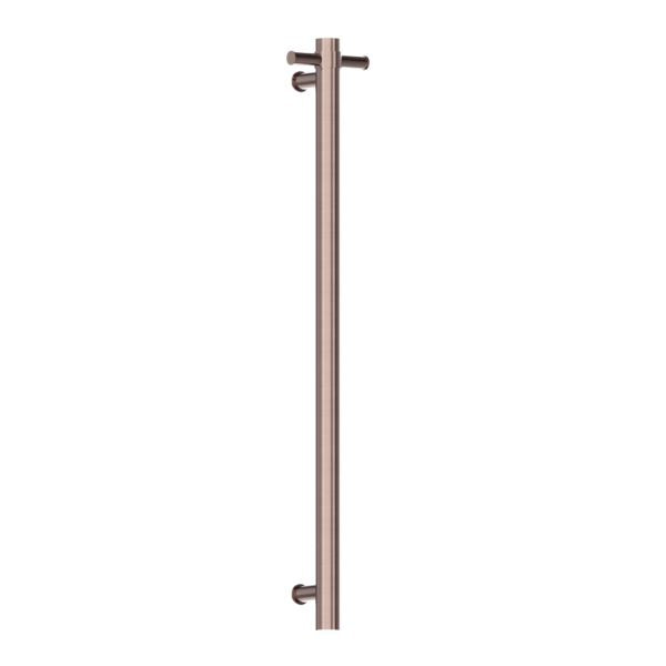Heated Vertical Towel Rail 900MM Brushed Bronze Accessories Nero