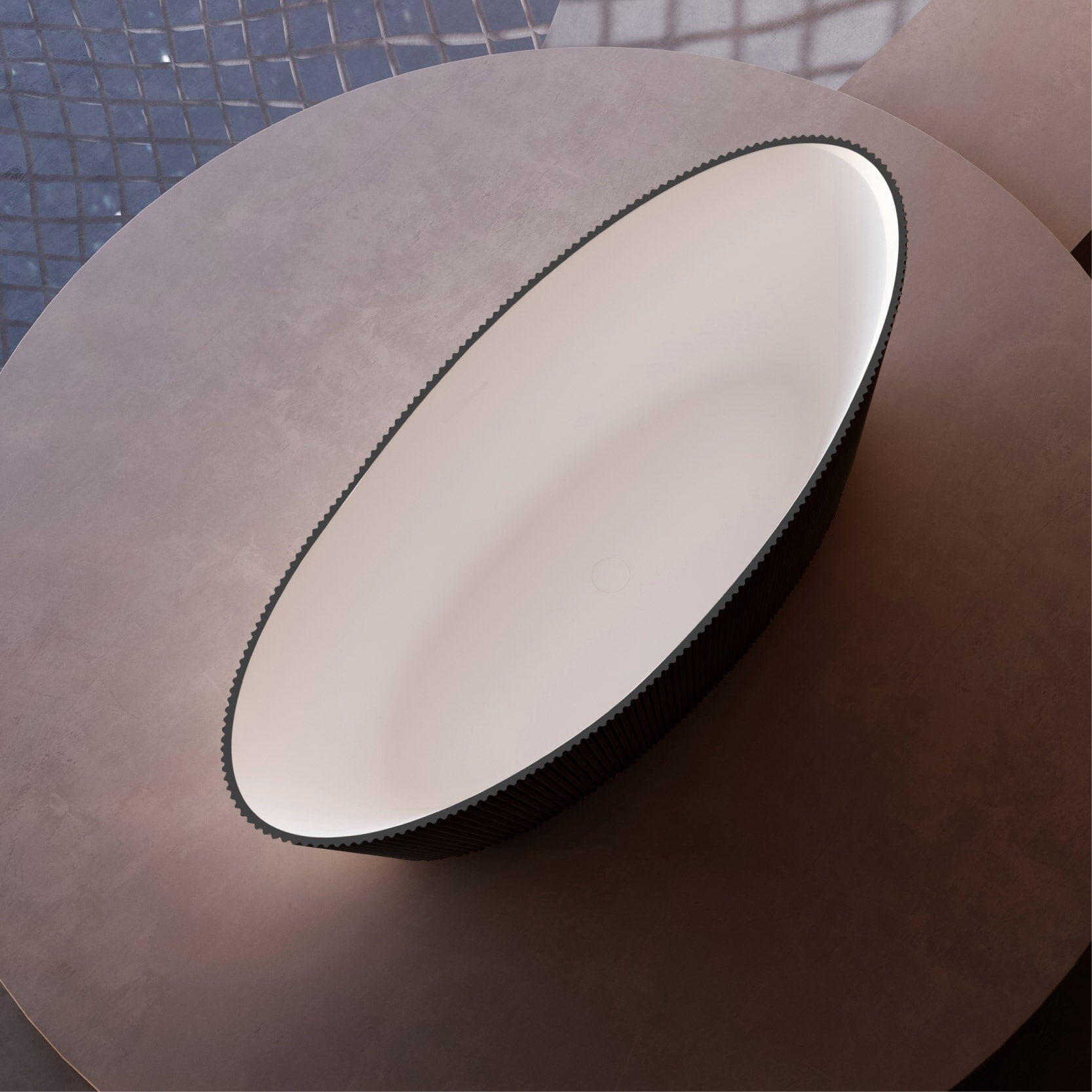 Helena 1800mm V-Groove Fluted Large Free Standing Bathtub Matte Black Baths AROVA