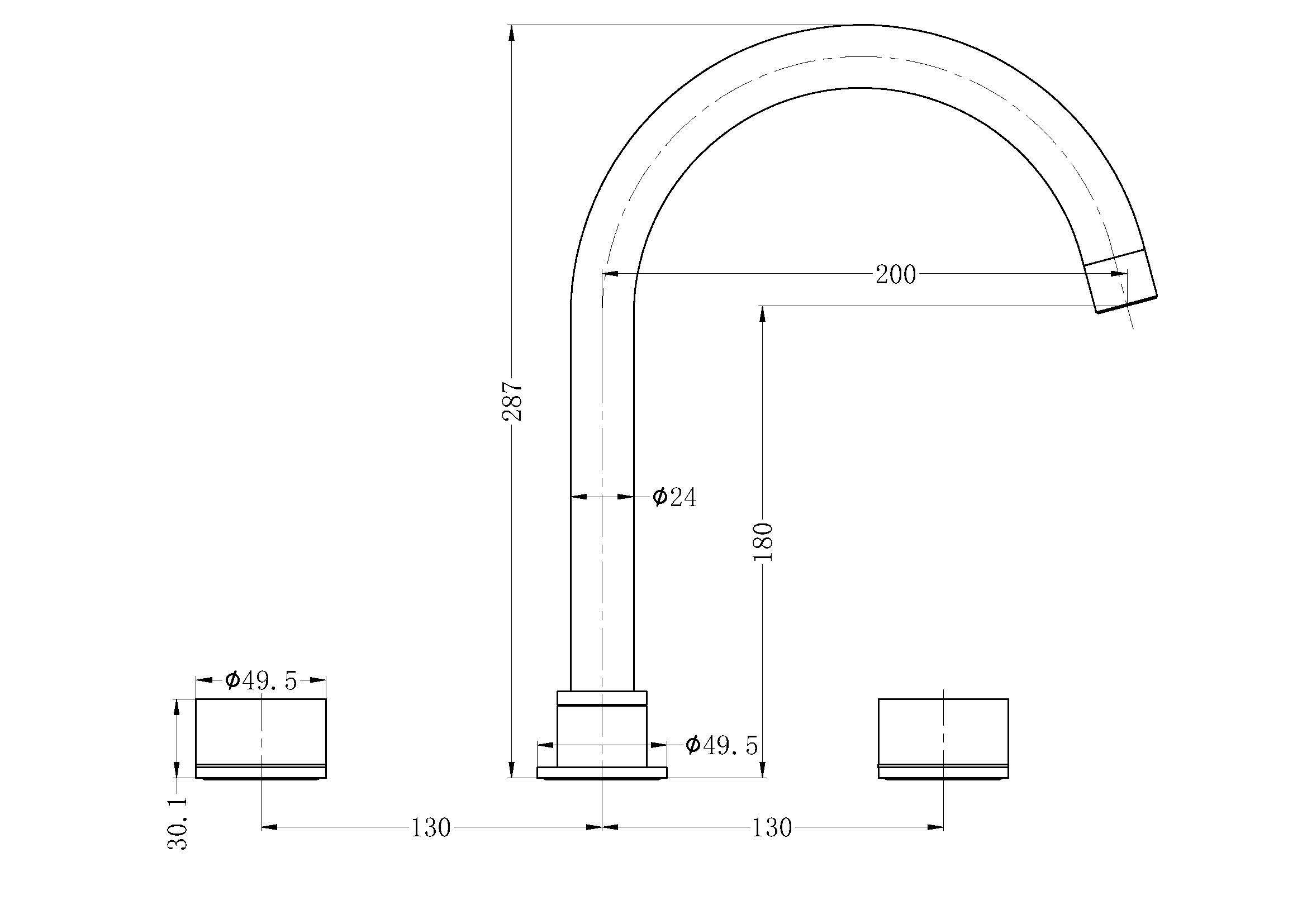 KARA Kitchen Set MATTE BLACK YSW2117-07-MB Tapware Nero