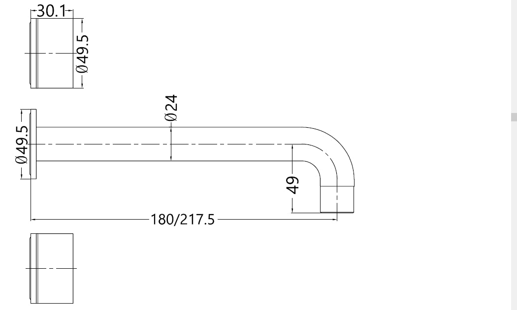 KARA Wall Basin Set 180mm CHROME YSW2117-07A-CH Tapware Nero