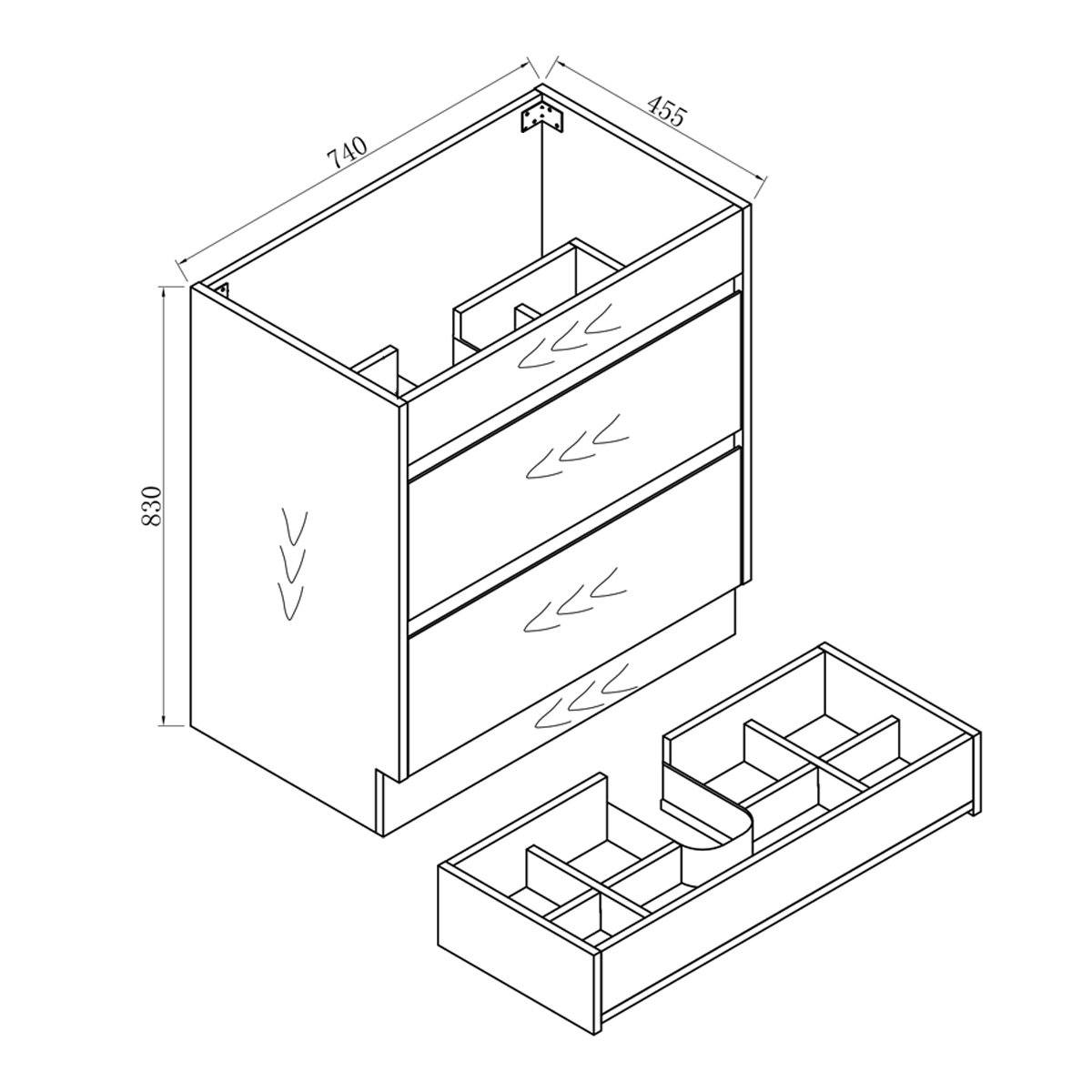 Kingston 75cm Bathroom Vanity Vanities & Mirrors Arova