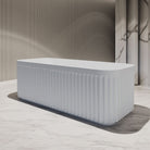 KUBO 1700mm Ribbed Groove Freestanding Bathtub Matte White Baths Arova
