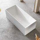 KYLA 1500mm V-Groove Fluted Square Free Standing Bathtub Gloss White Baths AROVA