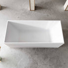 KYLA 1500mm V-Groove Fluted Square Free Standing Bathtub Gloss White Baths AROVA