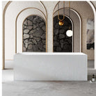 KYLA 1500mm V-Groove Fluted Square Free Standing Bathtub Gloss White Baths AROVA