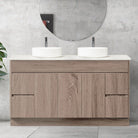 LOGAN 150cm Timber Bathroom Vanity Vanities & Mirrors Arova Bliss Quartz Stone Top 2XCB1108N-Round Gloss White Basin