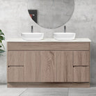 LOGAN 150cm Timber Bathroom Vanity Vanities & Mirrors Arova Bliss Quartz Stone Top 2XCB1201N-Square Gloss White Basin