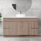 LOGAN 150cm Timber Bathroom Vanity Vanities & Mirrors Arova Bliss Quartz Stone Top CB1108N-Round Gloss White Basin