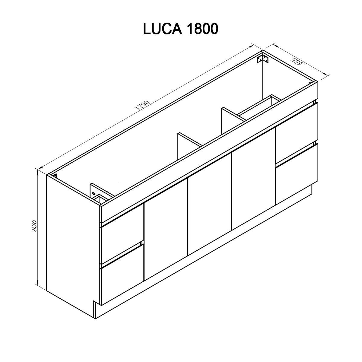 LUCA 180cm Bathroom Vanity - Stone Top Vanities & Mirrors Arova
