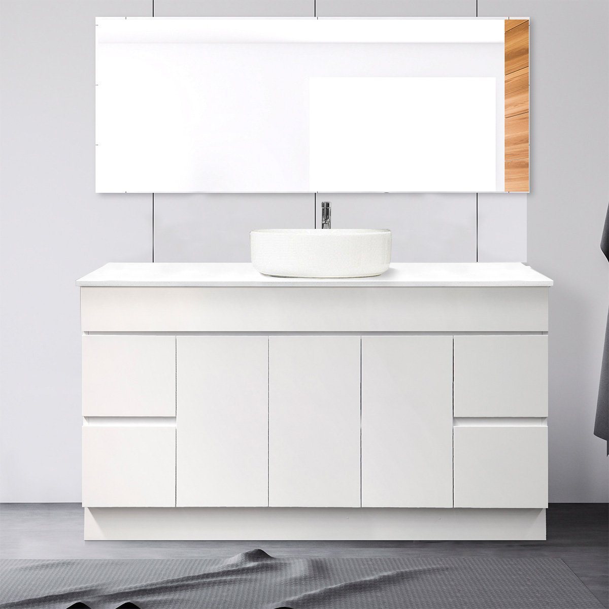 LUCA 180cm Bathroom Vanity - Stone Top Vanities & Mirrors Arova Bliss Speckled Stone Top 1 x CB1108N-Round Gloss White Basin