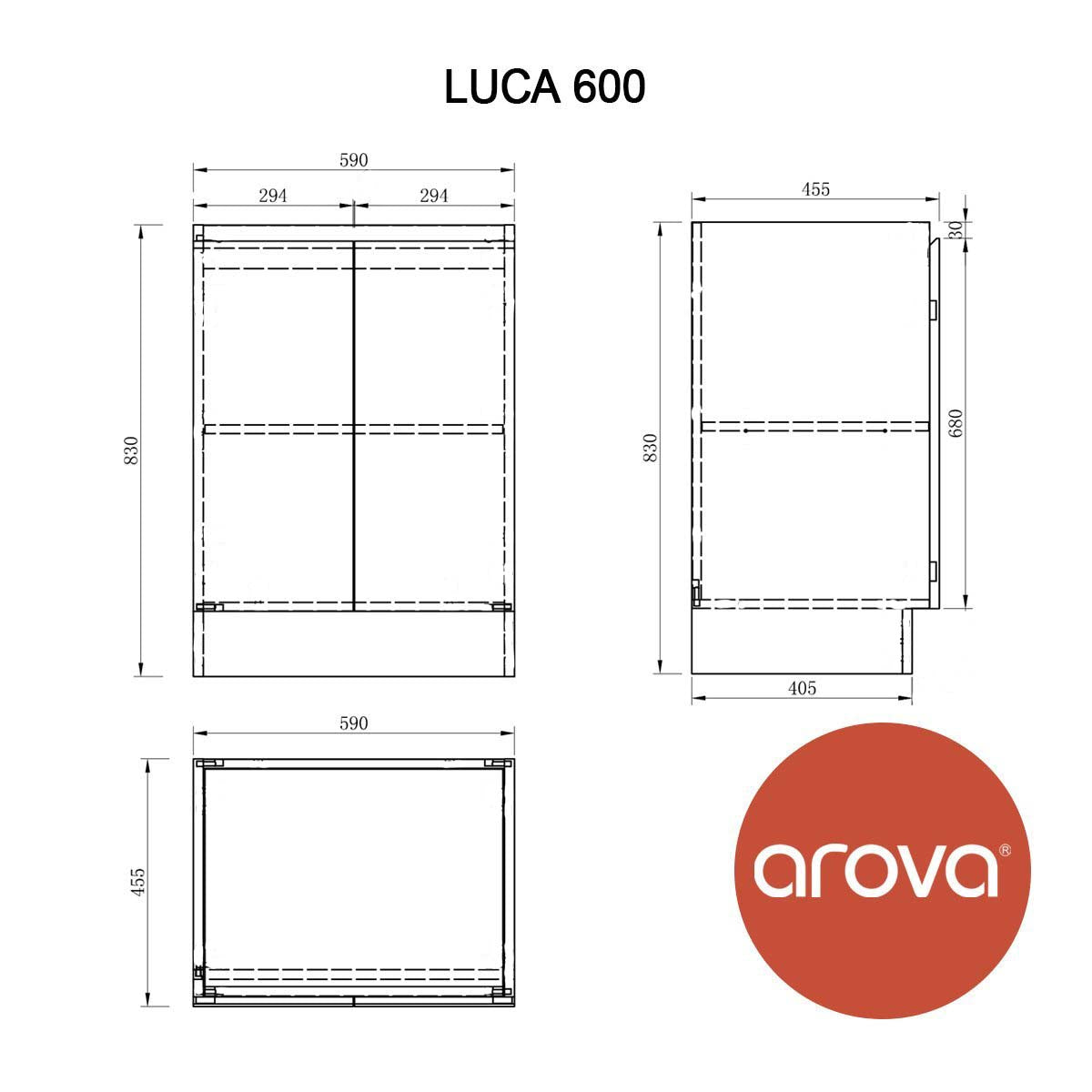 LUCA 60cm Bathroom Vanity Vanities & Mirrors Arova