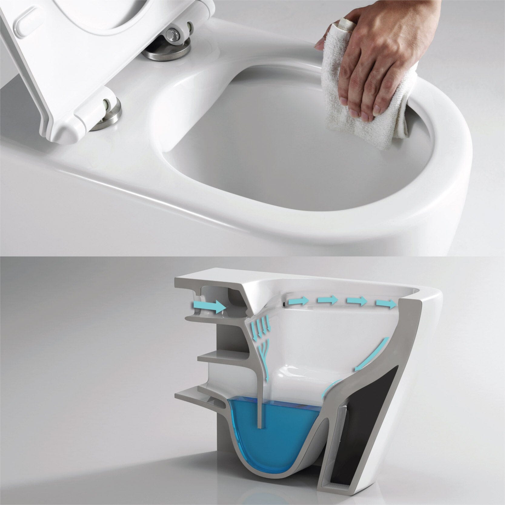 Luca65 Back to Wall Rimless Tornado Toilet Suite Toilets Arova