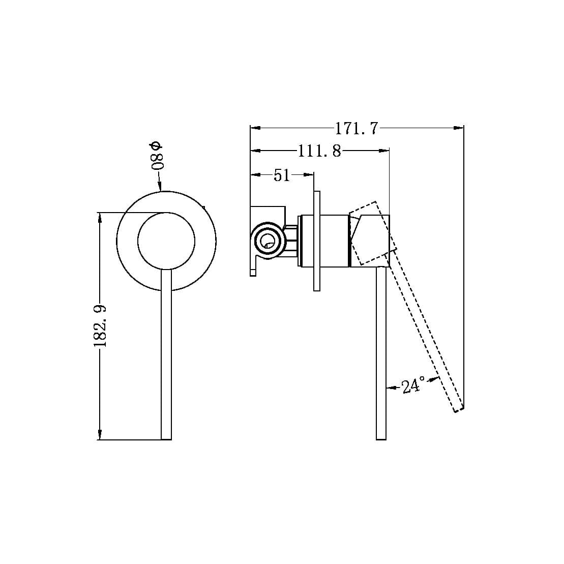 MECCA CARE Shower Mixer Matte White YSW2219-09X-MW Tapware Nero