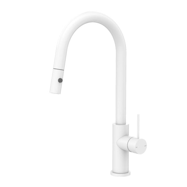 MECCA Pull Out Sink Mixer with Vegie Spray Function Matte White YSW2219-08-MW Tapware Nero