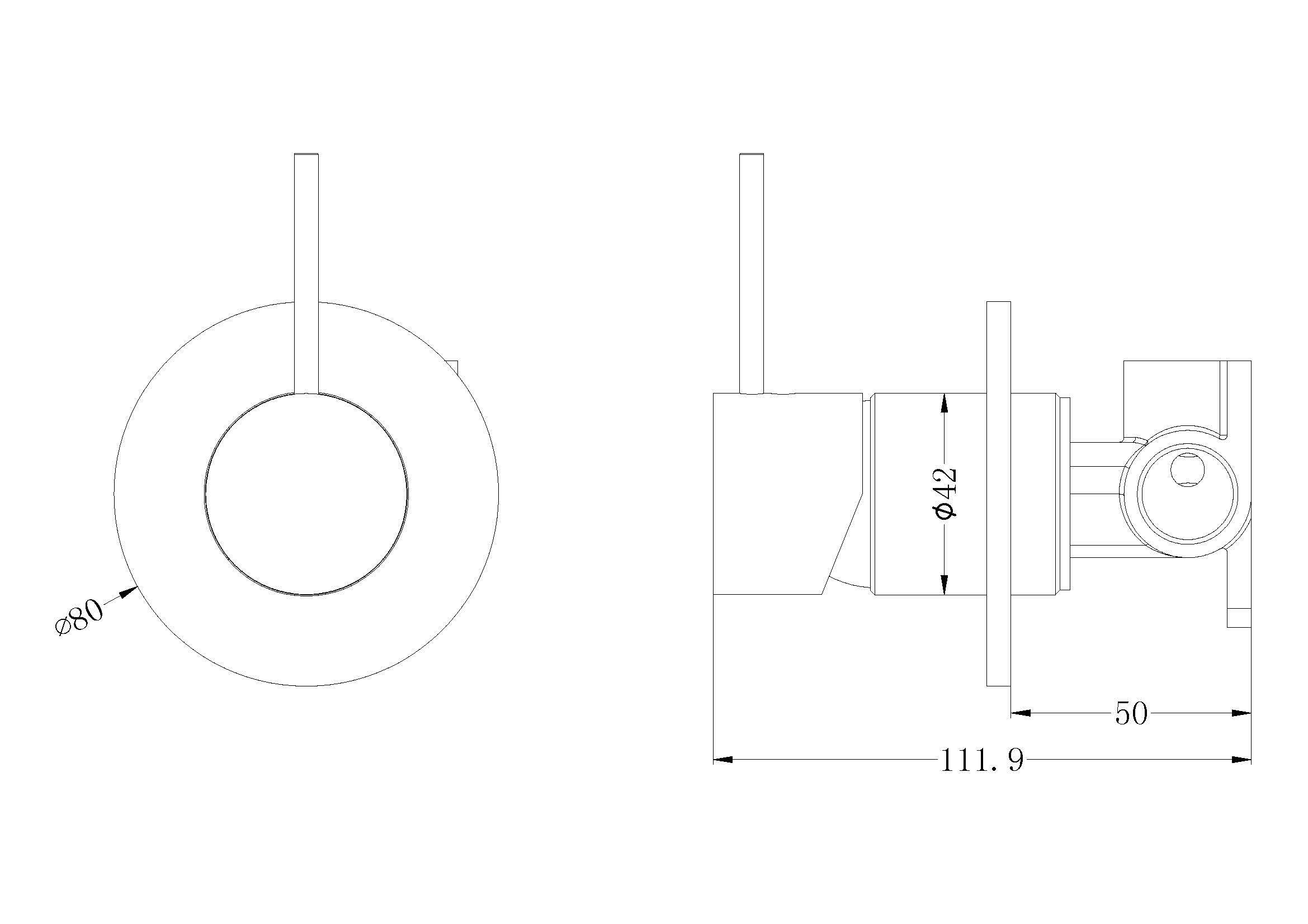 MECCA Shower Mixer Handle Up Brushed Bronze YSW2219-09B-BZ Tapware Nero