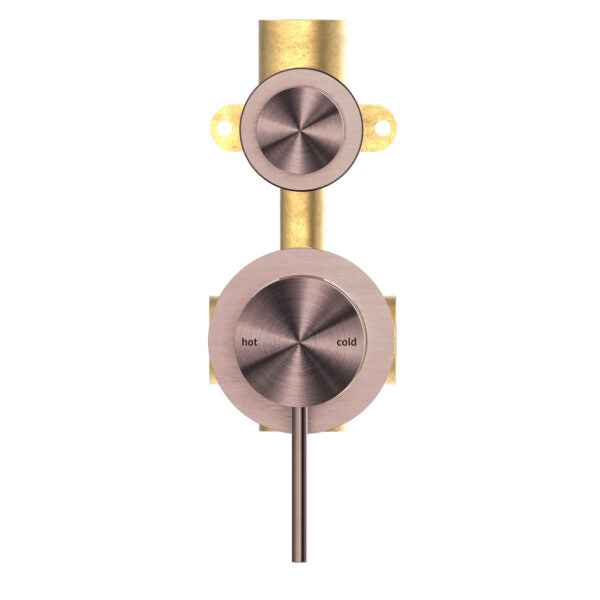 MECCA SHOWER MIXER WITH DIVERTOR SEPARATE BACK PLATE Brushed Bronze Tapware Nero
