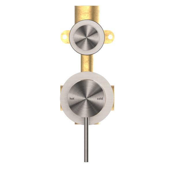 MECCA SHOWER MIXER WITH DIVERTOR SEPARATE BACK PLATE Brushed Nickel Tapware Nero