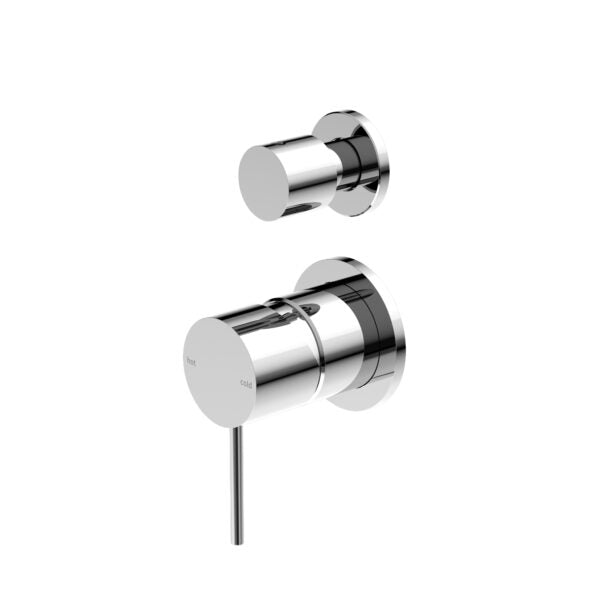 MECCA SHOWER MIXER WITH DIVERTOR SEPARATE BACK PLATE Chrome Tapware Nero